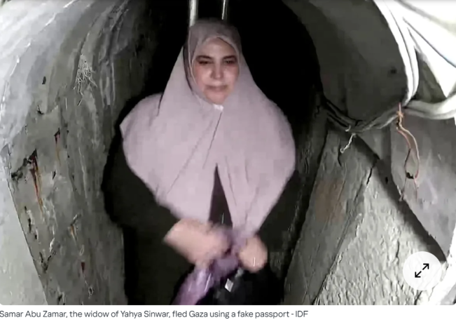 Potongan video istri pemimpin Hamas yang dirilis Israel. (telegraph.co.uk)
